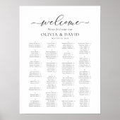Tableau de placement de bienvenue alphabétique en (Devant)