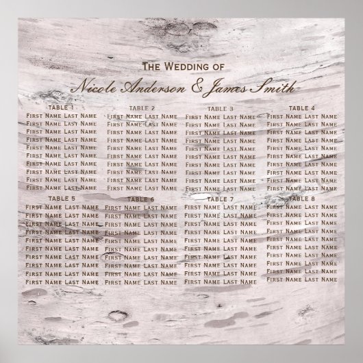 Tableau de placement de la grange rustique en bois (Devant)