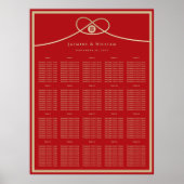 Tableau de placement de mariage 囍 Double Bonheur N (Devant)