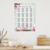 Tableau de placement de mariage à 16 tables Roses (Cuisine)