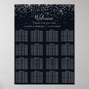 Tableau de placement de mariage à calligraphie ave