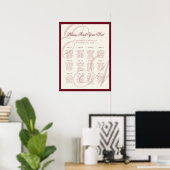 Tableau de placement de mariage à calligraphie mon (Bureau à domicile)