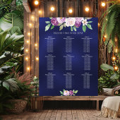 Tableau de placement de mariage à fleurs violet bl
