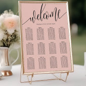 Tableau de placement de mariage à l'écriture corai