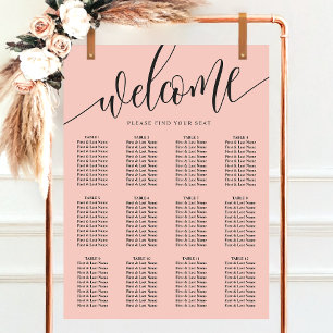 Tableau de placement de mariage à l'écriture corai
