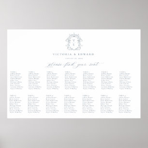 Tableau de placement de mariage à monogramme Crête