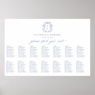 Tableau de placement de mariage à monogramme Régen