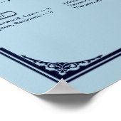 Tableau de placement de mariage alphabétique bleu  (Coin)