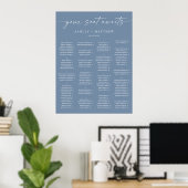 Tableau de placement de mariage alphabétique bleu  (Bureau à domicile)