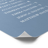 Tableau de placement de mariage alphabétique bleu  (Coin)