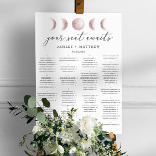 Tableau de placement de mariage alphabétique Blush