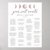 Tableau de placement de mariage alphabétique Blush (Devant)
