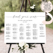 Tableau de placement de mariage alphabétique éléga
