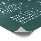 Tableau de placement de mariage alphabétique vert (Coin)