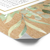 Tableau de placement de mariage aux feuilles de ve (Coin)