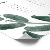 Tableau de placement de mariage aux feuilles de ve (Coin)