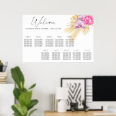 Tableau de placement de mariage aux fleurs bohèmes (Bureau à domicile)
