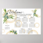 Tableau de placement de mariage aux sphères dorées (Devant)