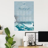 Tableau de placement de mariage aux vagues océaniq (Bureau à domicile)