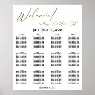 Tableau de placement de mariage avec écriture manu