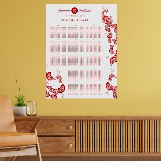 Tableau de placement de mariage chic bohème floral (Salon 2)