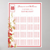 Tableau de placement de mariage chinois aux feuill (Devant)