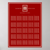 Tableau de placement de mariage chinois Double Bon (Devant)