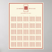 Tableau de placement de mariage chinois Double Bon (Devant)