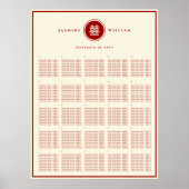 Tableau de placement de mariage chinois Double Bon (Devant)