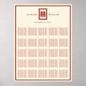 Tableau de placement de mariage chinois Double Bon (Devant)