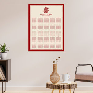 Tableau de placement de mariage chinois Double Bon