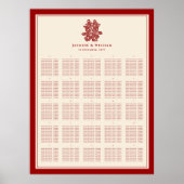 Tableau de placement de mariage chinois Double Bon (Devant)