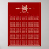 Tableau de placement de mariage chinois Double Hap (Devant)