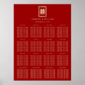 Tableau de placement de mariage chinois Rectangle (Devant)