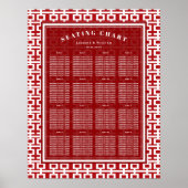 Tableau de placement de mariage chinois Red Double (Devant)