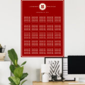 Tableau de placement de mariage chinois Red Double (Bureau à domicile)