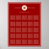 Tableau de placement de mariage chinois Red Double (Devant)