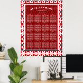 Tableau de placement de mariage chinois Red Double (Bureau à domicile)