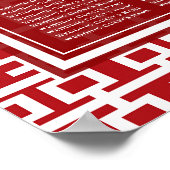 Tableau de placement de mariage chinois Red Double (Coin)