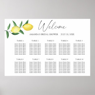 Tableau de placement de mariage CITRON aquarelle