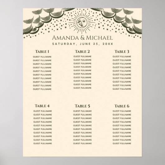 Tableau de placement de mariage de carte de tarot (Devant)