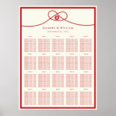 Tableau de placement de mariage Double Bonheur Red (Devant)