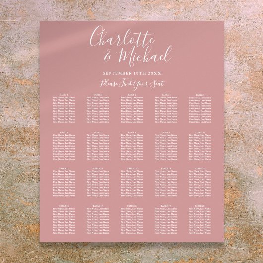 Tableau de placement de mariage élégant écriture D