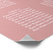 Tableau de placement de mariage élégant écriture D (Coin)