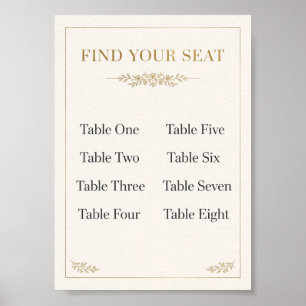 Tableau de placement de mariage élégant en or Trou