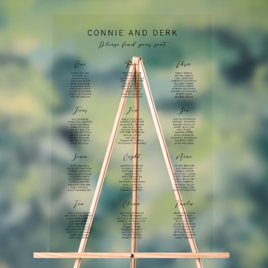 Tableau de placement de mariage en acrylique moder (Neutre)