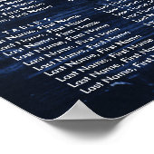 Tableau de placement de mariage en bois bleu marin (Coin)