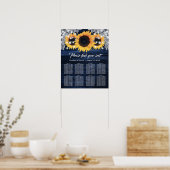 Tableau de placement de mariage en bois bleu marin (Cuisine)