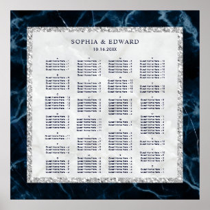 Tableau de placement de mariage en marbre par ordr