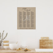 Tableau de placement de mariage en toile de lin ru (Cuisine)